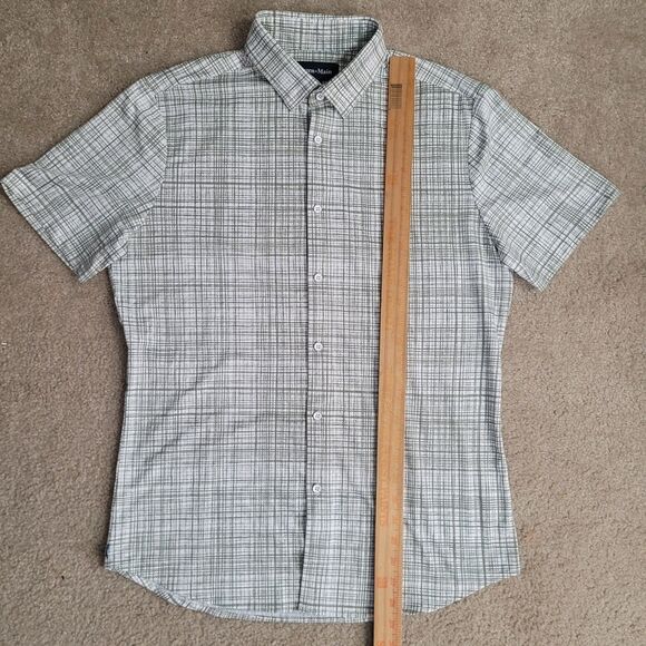 NWOT Mizzen & Main Performance Shirt Mens M White Gray Plaid Button Up - Picture 6 of 13